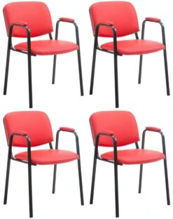 4er Set Besucherstühle Ken PRO Stoff Rot -Büromöbel Geschäft 0158f2b8 ca0c 4055 9e39 3eb089c4c338