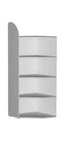 Büroregal, Eckregal, Fachl. 60kg, 5xStahlboden, Einseitig, Korpus Weiß, Ebenen Weiß 4 Büroregal, Eckregal, Fachl. 60kg, 5xStahlboden, Einseitig, Korpus Weiß, Ebenen Weiß – Bild 4