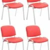 4er Set Stühle Ken C Kunstleder Rot