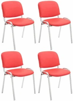4er Set Stühle Ken C Kunstleder Rot