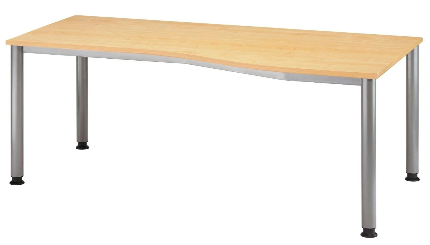 Freiformtisch Helsinki - 680-760 X 1800 X 1000/800 Mm - 4-Fuß-Gestell - Weißaluminium/weiß 5 Freiformtisch Helsinki - 680-760 X 1800 X 1000/800 Mm - 4-Fuß-Gestell - Weißaluminium/weiß – Bild 5