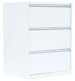 Hängeregistraturschrank Für DIN A4 Hängemappen 101x76x62cm (HxBxT) Mit 3 Schüben Doppelbahnig Weiß 561327