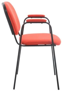 4er Set Besucherstühle Ken PRO Stoff Rot -Büromöbel Geschäft 12876e64 3a9e 464d 97c9 44df8ba08a00