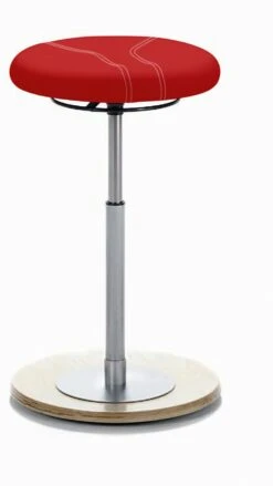 Mayer Sitzmöbel, Pendelhocker Mit Tellersitz Rund 1110, Rot, 1110_N_30311