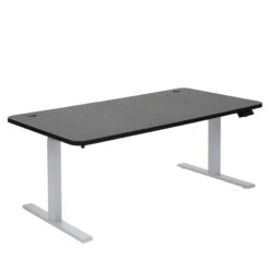 Schreibtisch HWC-D40, Computertisch, Elektrisch Höhenverstellbar 160x80cm 53kg ~ Weiß, Grau -Büromöbel Geschäft 1483d9a8 7dd8 4e0e 873c 1ea899b09fec 1