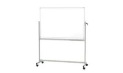 Maul Mobile Drehtafel, HxB 1950x1650mm, Emalliert, Magnethaftend, Tafel Weiß, Ablageschale, Rahmen Alu, Silber, Gestell Grau -Büromöbel Geschäft 14dde617 83ef 456b 98c9 356a7da1e337