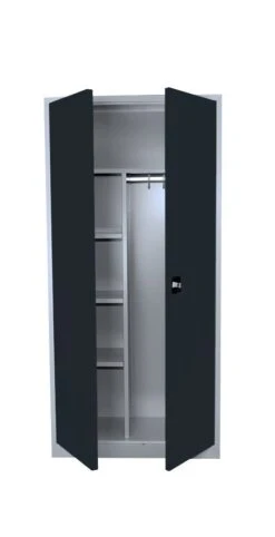 Flügeltürschrank Kleiderschrank PutzSpind Werkzeugschrank 545528 Lichtgrau/Anthrazit 1800 X 800 X 383 Mm