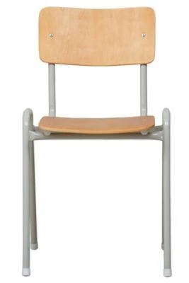 PROREGAL Stapelstuhl Antelope| HxBxT 80x38x41 Cm |Grau-Buche