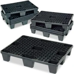 Kunststoffpalette Im Euromaß Mit 3 Kufen, LxBxH 1200 X 800 X 150 Mm, Gewicht 23 Kg, Geschlossene Deckfläche, Grau -Büromöbel Geschäft 28f94ec7 2c18 4a1d 8803 d88db566a220 5