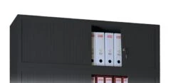 Aufsatzschrank Mit Rollladen Und Zylinderschloss 450 X 1200 X 457 Mm Schwarz 555509