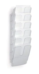 Durable Wandprospekthalter, HxBxT 745x247x100mm, F. 6xDIN A4hoch, Ablage(n) Transparent