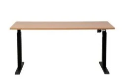 PROREGAL Elektrisch Höhenverstellbarer Schreibtisch Zebra | HxBxT 70-116x140x80 Cm | Schwarz-Buche