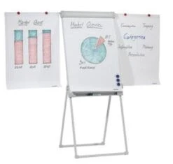 Flipchart, H 1900mm, Tafel HxB 950x670mm, Magnethaftend, Ablageschale, Gestell Lichtgrau, 5 Rollen -Büromöbel Geschäft 3410719e 25dd 47b7 a0c0 3d471f6e9887 1