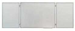 Whiteboard, HxB 1000x1500mm, Emalliert, Magnethaftend, 2 Flügel/5 Flächen, Rahmen Alu, Silber
