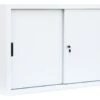 Schiebetürenschrank Büro Aktenschrank Sideboard Aus Stahl Weiß 750 X 1200 X 450 Mm (HxBxT) 550127