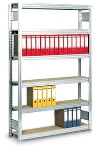 Aktenregal, Grundfeld, HxBxT 2075x931x626mm, Fachl. 250kg, 6xHolzboden, 5 OH 4 Aktenregal, Grundfeld, HxBxT 2075x931x626mm, Fachl. 250kg, 6xHolzboden, 5 OH – Bild 4