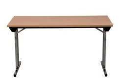 PROREGAL Klapptisch Lizard | T-Fuß-Gestell-Eckig | HxBxT 75x140x80 Cm | Chrom-Buche