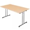 Klapptisch Besprechungstisch Kantinentisch Verkaufstisch Schreibtisch 140 X 70 Cm Gestell Chrom / Platte Buche-Dekor 350601