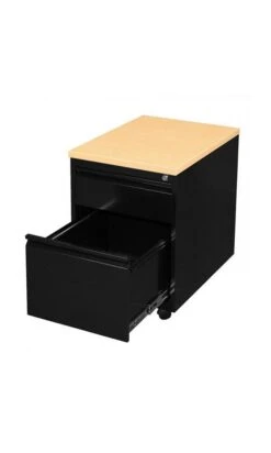 Büro Rollcontainer Mit 3 Schubladen 62x46x59cm RAL 9005 Schwarz/Platte Buche-Dekor -Büromöbel Geschäft 5d2fee6b 846c 4585 8295 074a7d8e8f12