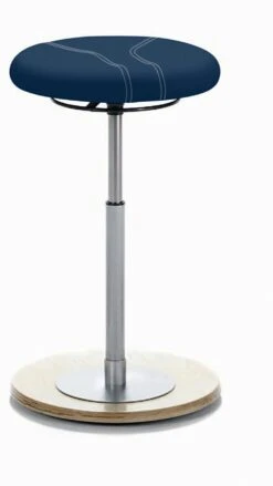 Mayer Sitzmöbel, Pendelhocker Mit Tellersitz Rund 1110, Dunkelblau, 1110_N_30326