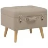 VidaXL Hocker Mit Stauraum 40 Cm Beige Stoff