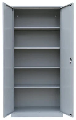 Stahl Aktenschrank Metallschrank Abschließbar Werkzeugschrank Lichtgrau/Blau 1950 X 925 X 422 Mm 530341