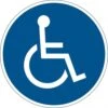 Parkplatzschild, Symbol Rollstuhlfahrer (rund) - 50 Mm Folie Selbstklebend