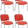 4er Set Stühle Ken C Stoff Rot