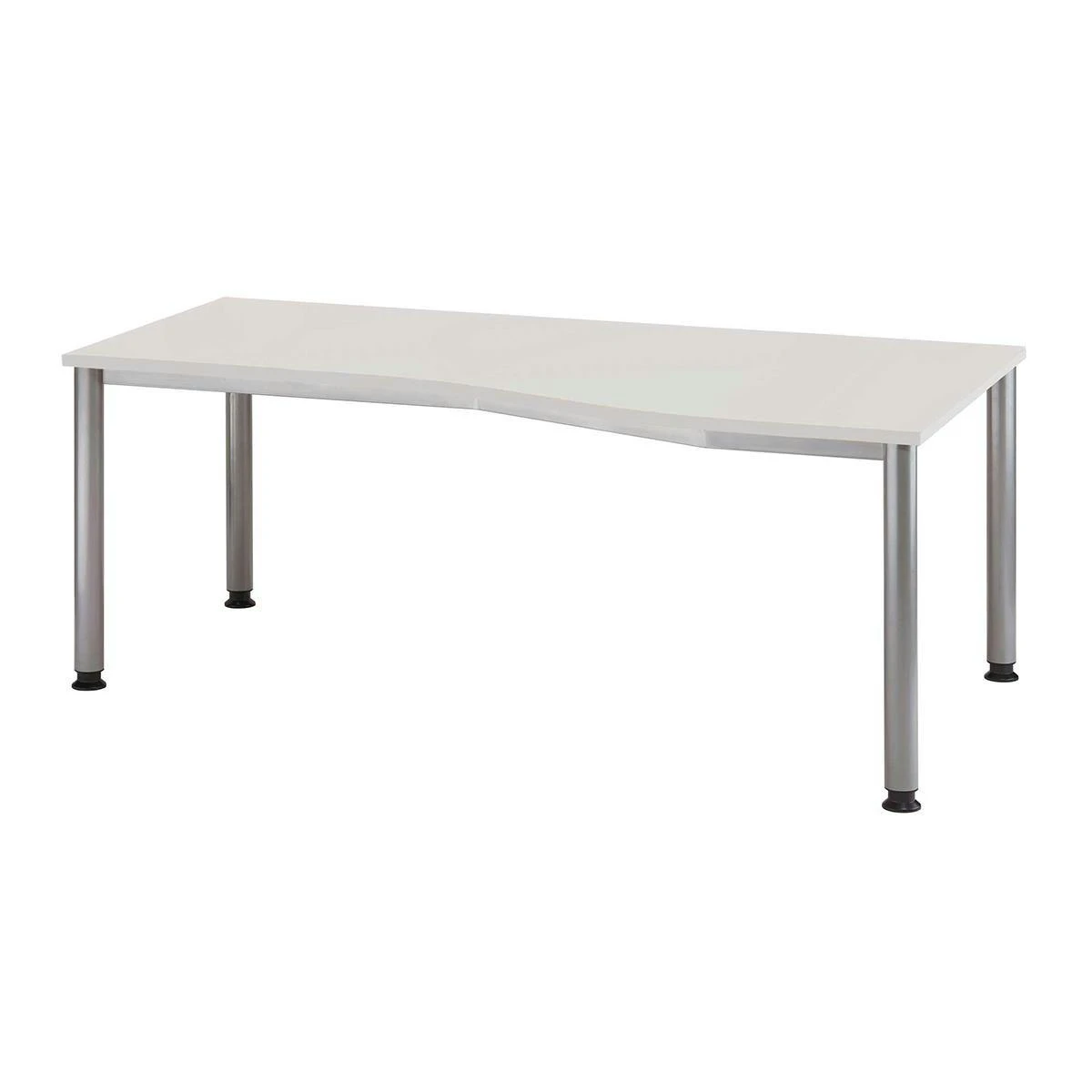 Freiformtisch Helsinki - 680-760 X 1800 X 1000/800 Mm - 4-Fuß-Gestell - Weißaluminium/weiß 4 Freiformtisch Helsinki - 680-760 X 1800 X 1000/800 Mm - 4-Fuß-Gestell - Weißaluminium/weiß – Bild 4