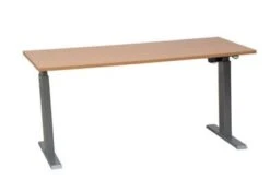 PROREGAL Elektrisch Höhenverstellbarer Schreibtisch Zebra | HxBxT 70-116x160x80 Cm | Silber-Buche -Büromöbel Geschäft 88f2eb4e 3776 4a7d a828 022e412be1f2