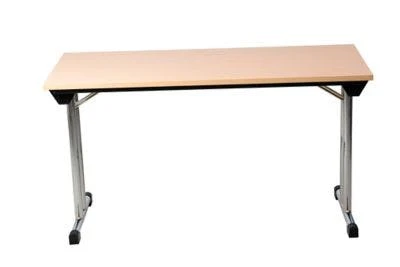 PROREGAL Klapptisch Lizard | T-Fuß-Gestell-Eckig | HxBxT 75x140x80 Cm | Chrom-Buche 3 PROREGAL Klapptisch Lizard | T-Fuß-Gestell-Eckig | HxBxT 75x140x80 Cm | Chrom-Buche – Bild 3