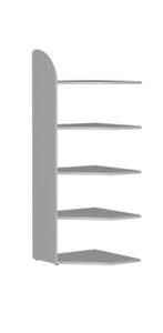 Büroregal, Eckregal, Fachl. 60kg, 5xStahlboden, Einseitig, Korpus Weiß, Ebenen Weiß 3 Büroregal, Eckregal, Fachl. 60kg, 5xStahlboden, Einseitig, Korpus Weiß, Ebenen Weiß – Bild 3