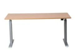 PROREGAL Elektrisch Höhenverstellbarer Schreibtisch Zebra | HxBxT 70-116x160x80 Cm | Silber-Buche