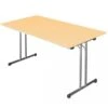 Klapptisch Besprechungstisch Kantinentisch Verkaufstisch Schreibtisch 140 X 70 Cm Gestell Chrom / Platte Ahorn-Dekor 350602