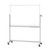 Maul Mobile Drehtafel, HxB 1950x1650mm, Emalliert, Magnethaftend, Tafel Weiß, Ablageschale, Rahmen Alu, Silber, Gestell Grau