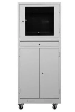 PC-Schrank, HxBxT 1810x1100x800mm, Monitorfach, 2 Fächer, Schrank, Korpus RAL7035, Front RAL5010, Platte Buche -Büromöbel Geschäft aeb40952 6893 40bc a0be e3241972bb07 1
