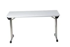 PROREGAL Klapptisch Lizard | T-Fuß-Gestell-Rund | HxBxT 75x120x80 Cm | Chrom-Grau -Büromöbel Geschäft b09101f1 5e65 49c8 877c a603315918cb