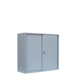 Schiebetürenschrank Sideboard Aus Stahl Lichtgrau 750 X 800 X 450 Mm (H X B X T) 550080 -Büromöbel Geschäft b436cc56 357f 49c0 b26f 50715bef5261