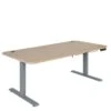 Schreibtisch HWC-D40, Computertisch, Elektrisch Höhenverstellbar 160x80cm 53kg ~ Hellbraun, Grau