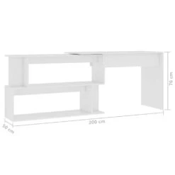 VidaXL Eckschreibtisch Weiß 200x50x76 Cm Spanplatte -Büromöbel Geschäft ba00ba33 412e 473f 9b8b 5cb43fd97593