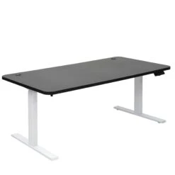 Schreibtisch HWC-D40, Computertisch, Elektrisch Höhenverstellbar 160x80cm 53kg ~ Hellbraun, Weiß -Büromöbel Geschäft cb48d233 09eb 43c1 972c 6b5274bbee99
