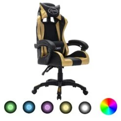 VidaXL Gaming-Stuhl Mit RGB LED-Leuchten Blau Und Schwarz Kunstleder -Büromöbel Geschäft cc35ec8e caf9 4d55 a92e 97ce03ec91b1