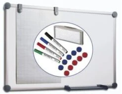 Maul Whiteboard, HxB 900x1200mm, Magnethaftend, Tafel Weiß, M. Zubehör-Set, Ablageschale, Rahmen Alu, Weiß