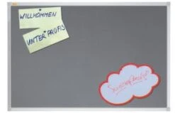 Pinntafel, F. Wandschienen-System, HxB 600x900mm, Pinnbar, Tafel Filz, Silber, Rahmen Alu, Silber -Büromöbel Geschäft d6b0bc3a 0a04 4748 9ece e8d1e9a033ef 1