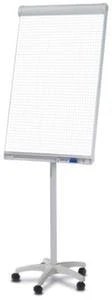 Flipchart, H 1900mm, Tafel HxB 950x670mm, Magnethaftend, Ablageschale, Gestell Lichtgrau, 5 Rollen