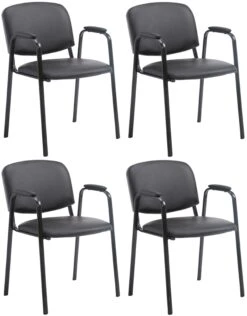 4er Set Besucherstühle Ken PRO Kunstleder Creme -Büromöbel Geschäft dfd81dc8 3648 4c16 a152 6f3a4a816747