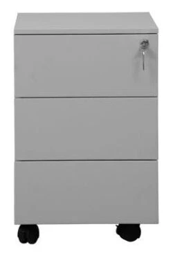 PROREGAL Rollcontainer Panther | 3 Schubladen| HxBxT 61x40x60 Cm | Grau