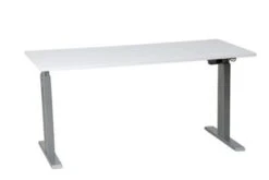 PROREGAL Elektrisch Höhenverstellbarer Schreibtisch Zebra | HxBxT 70-116x160x80 Cm | Silber-Weiß -Büromöbel Geschäft eeeff017 a704 458b 92dc 3bbf207ea56b