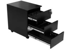 PROREGAL Rollcontainer Panther | 3 Schubladen| HxBxT 61x40x60 Cm | Schwarz -Büromöbel Geschäft f673b796 9f62 4236 970f a8650c2cbc2d