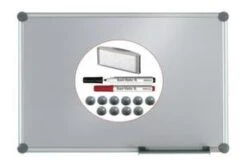 Whiteboard, HxB 600x900mm, Magnethaftend, Tafel Weiß, Ablageschale, Rahmen Alu, Silber -Büromöbel Geschäft f93f29bf 61dc 40fa 9924 5353dc4349e8